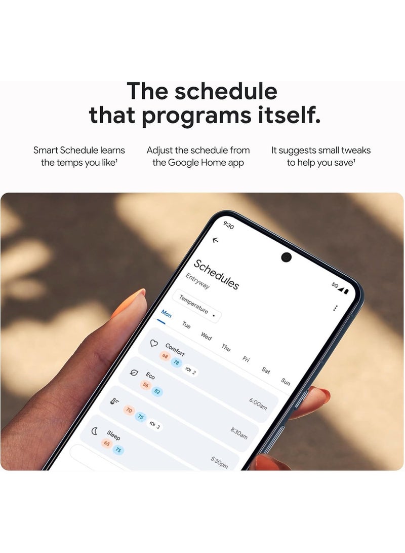 Google Nest Learning Thermostat (4th Gen) Pro Edition with Nest Temperature Sensor (2nd Gen) - Polished Silver  GA05560-US - Image 5
